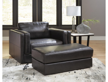 Amiata Chair and Ottoman - Onyx