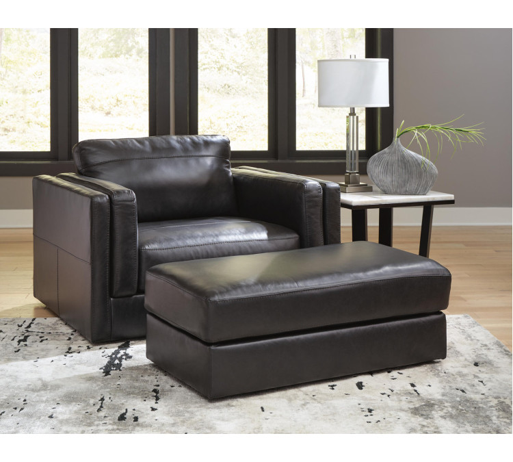 Amiata Chair and Ottoman - Onyx