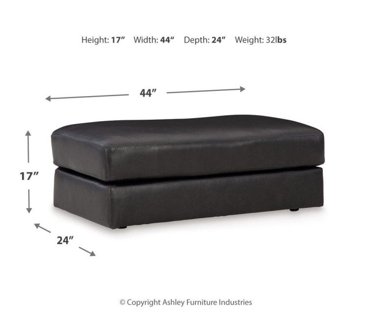 Amiata Chair and Ottoman - Onyx