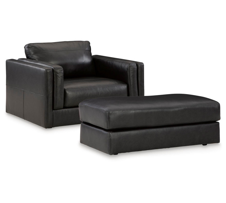 Amiata Chair and Ottoman - Onyx