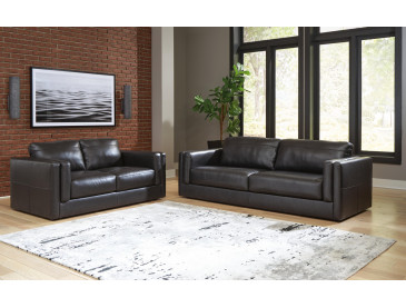 Amiata Sofa and Loveseat - Onyx