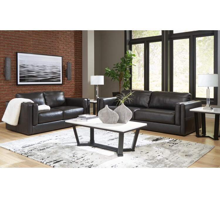 Amiata Sofa and Loveseat - Onyx