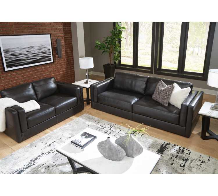 Amiata Sofa and Loveseat - Onyx