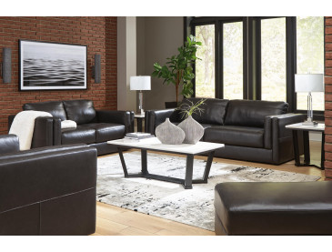 Amiata Sofa, Loveseat, Chair and Ottoman - Onyx