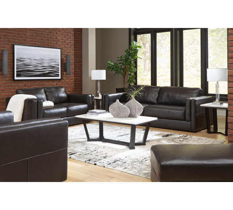 Amiata Sofa, Loveseat, Chair and Ottoman - Onyx