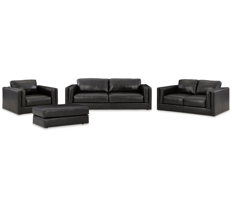 Amiata Sofa, Loveseat, Chair and Ottoman - Onyx