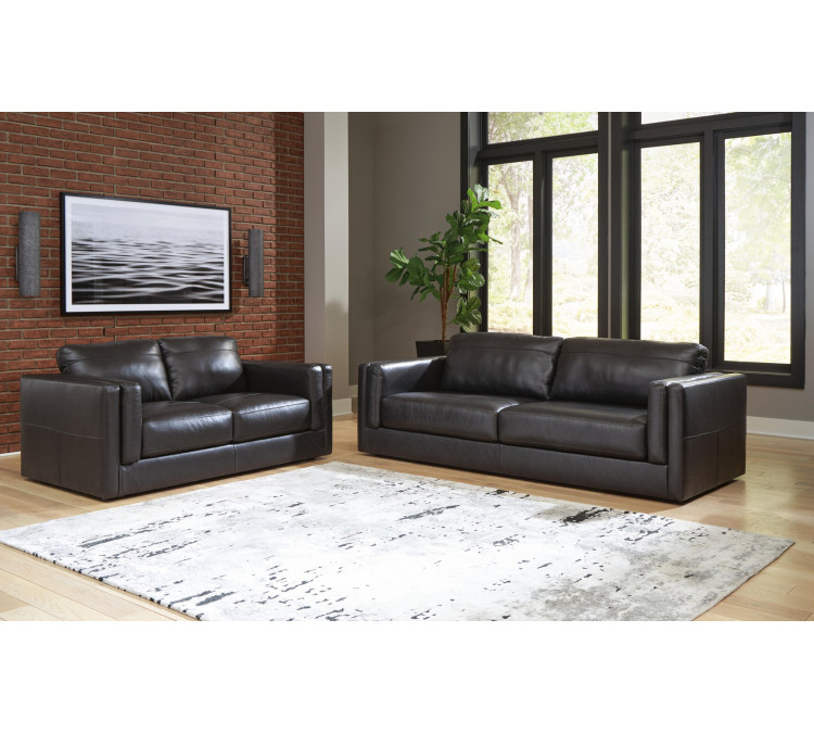 Amiata Sofa, Loveseat, Chair and Ottoman - Onyx