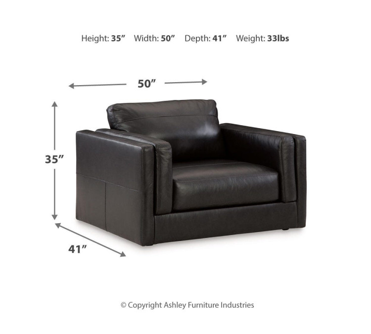 Amiata Sofa, Loveseat, Chair and Ottoman - Onyx