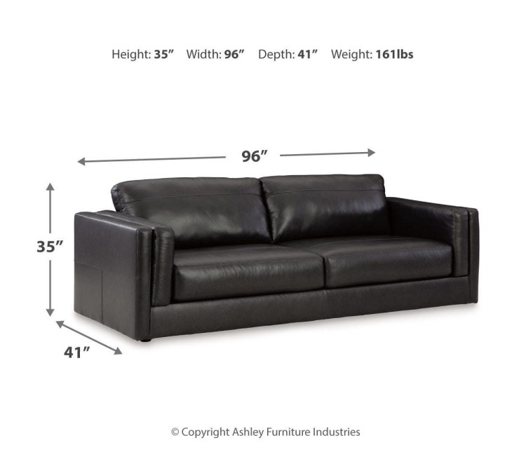 Amiata Sofa, Loveseat, Chair and Ottoman - Onyx