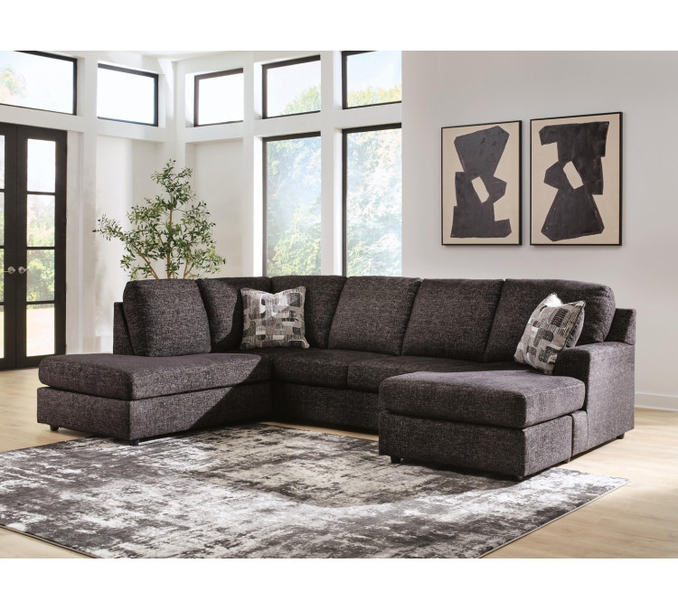 Coralene 2-Piece Sectional with Chaise - Onyx