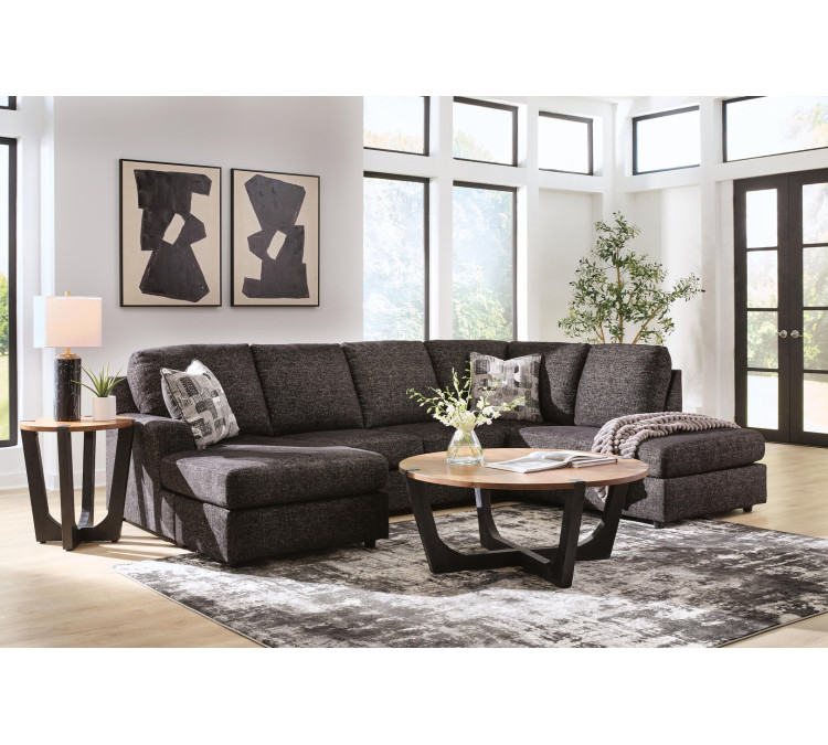 Coralene 2-Piece Sectional with Chaise - Onyx