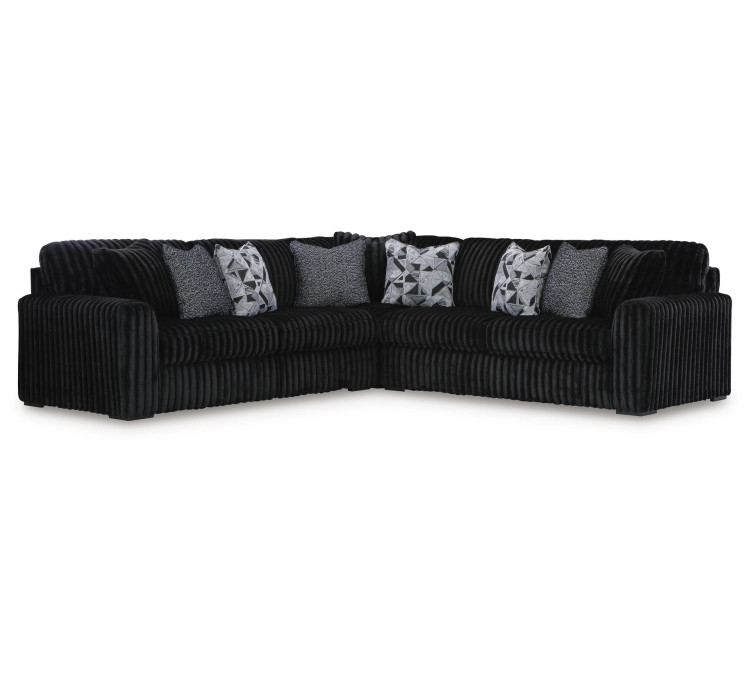 Midnight-Madness 3-Piece Sectional - Onyx