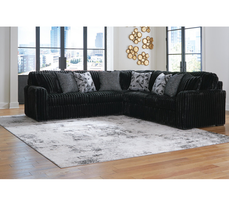 Midnight-Madness 3-Piece Sectional - Onyx