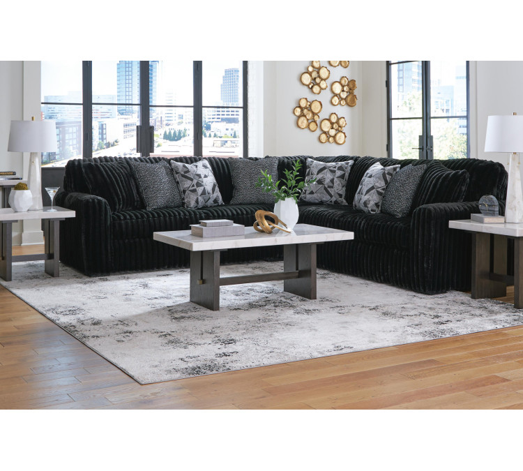 Midnight-Madness 3-Piece Sectional - Onyx