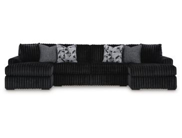 Midnight-Madness 3-Piece Sectional with Chaise - Onyx