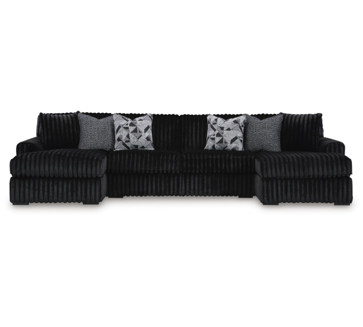 Midnight-Madness 3-Piece Sectional with Chaise - Onyx