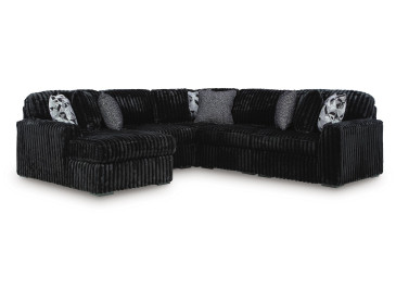 Midnight-Madness 5-Piece Sectional with Chaise - Onyx