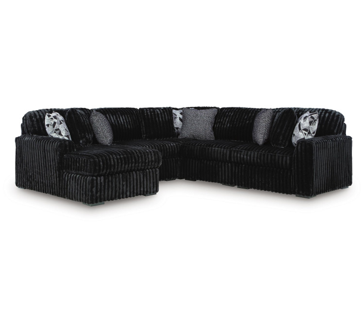 Midnight-Madness 5-Piece Sectional with Chaise - Onyx