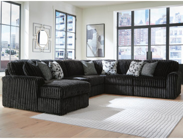 Midnight-Madness 6-Piece Sectional with Chaise - Onyx