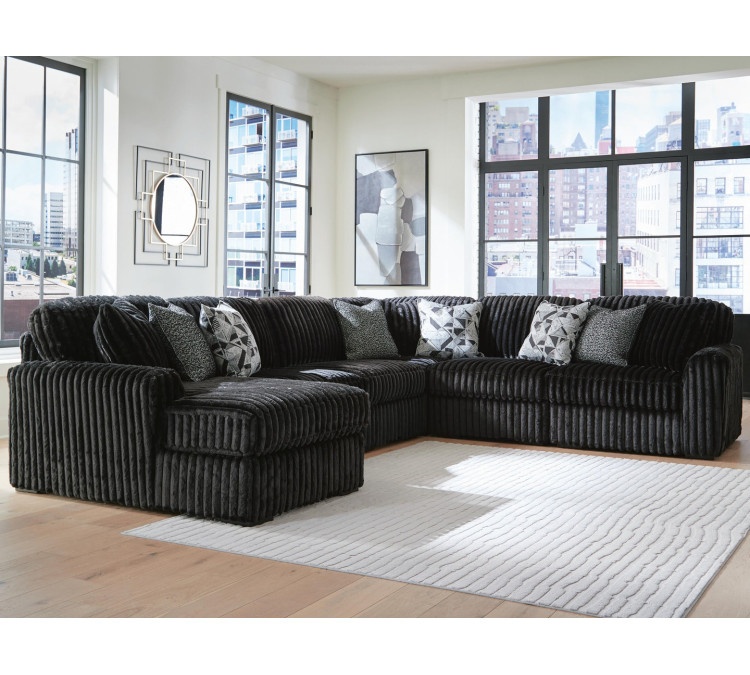 Midnight-Madness 6-Piece Sectional with Chaise - Onyx