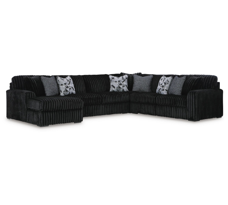 Midnight-Madness 6-Piece Sectional with Chaise - Onyx