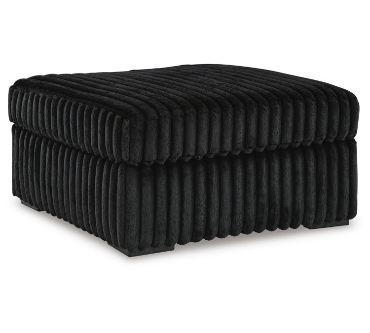 Midnight-Madness Oversized Accent Ottoman - Onyx
