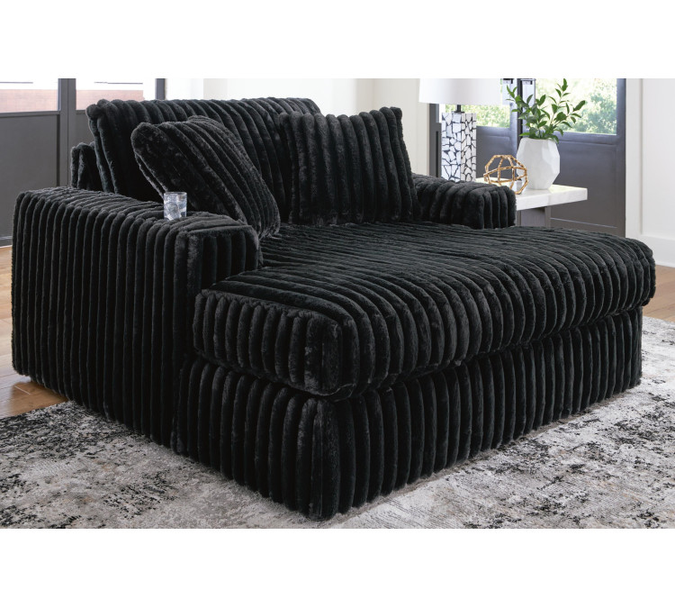 Midnight-Madness Oversized Chaise - Onyx