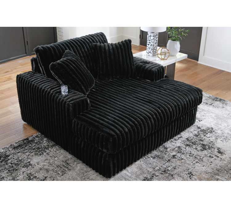 Midnight-Madness Oversized Chaise - Onyx