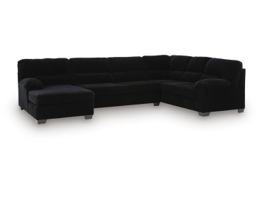 SimpleJoy 3-Piece Sectional with Chaise - Onyx