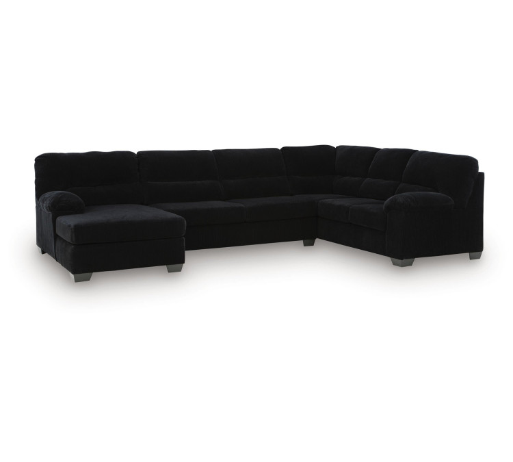 SimpleJoy 3-Piece Sectional with Chaise - Onyx