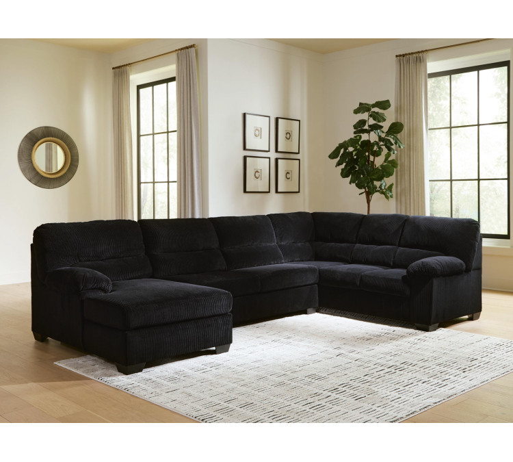 SimpleJoy 3-Piece Sectional with Chaise - Onyx