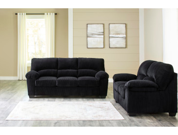 SimpleJoy Sofa and Loveseat - Onyx