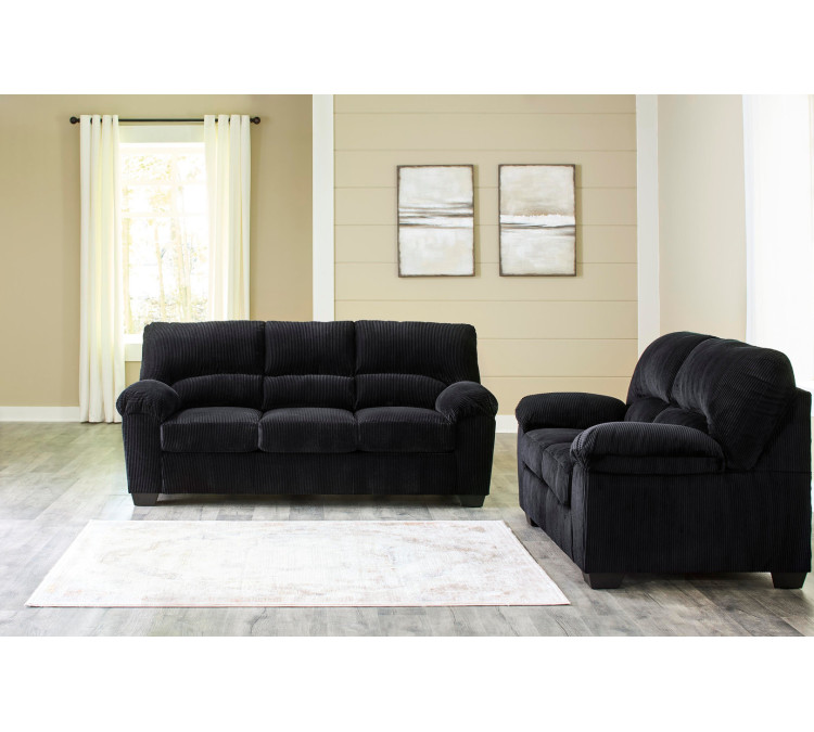 SimpleJoy Sofa and Loveseat - Onyx