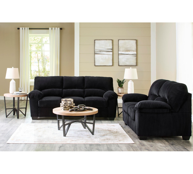 SimpleJoy Sofa and Loveseat - Onyx