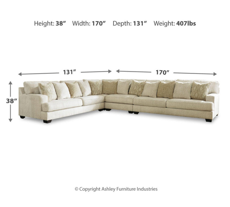 Rawcliffe 4-Piece Sectional - Parchment