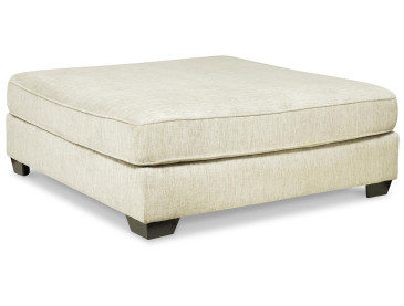 Rawcliffe Oversized Accent Ottoman - Parchment