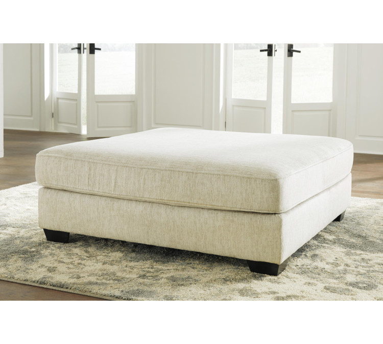Rawcliffe Oversized Accent Ottoman - Parchment