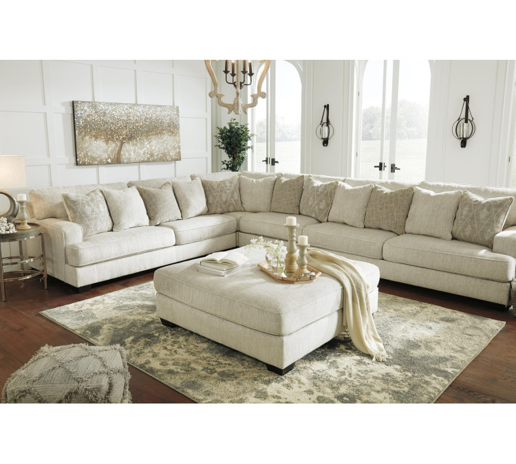 Rawcliffe Oversized Accent Ottoman - Parchment