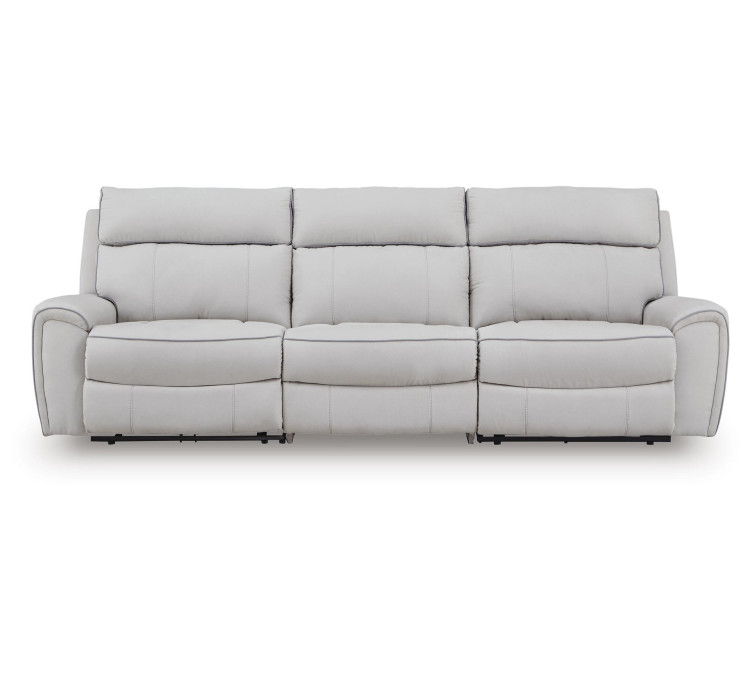 Grafton Pike 3-Piece Power Reclining Sectional - Pearl/Ash