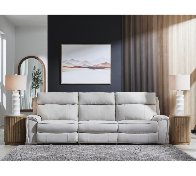 Grafton Pike 3-Piece Power Reclining Sectional - Pearl/Ash