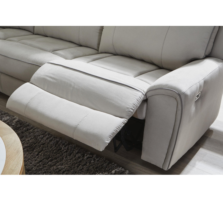 Grafton Pike 6-Piece Power Reclining Sectional - Pearl/Ash