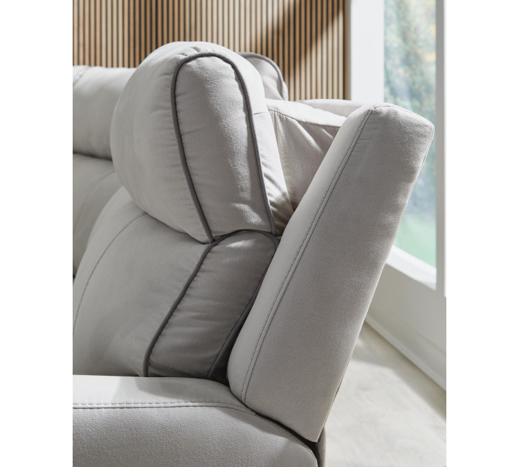 Grafton Pike 6-Piece Reclining Sectional with Storage Console - Pearl/Ash
