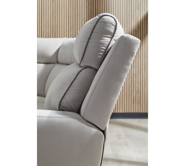 Grafton Pike 6-Piece Reclining Sectional with Storage Console - Pearl/Ash
