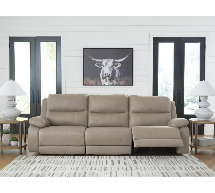 Brannigan 3-Piece Power Reclining Sectional - Pebble