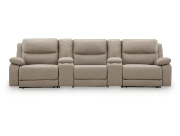 Brannigan 5-Piece Power Reclining Sectional - Pebble