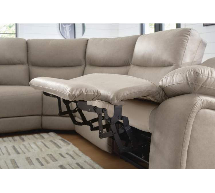 Brannigan 6-Piece Reclining Sectional with Storage Console - Pebble