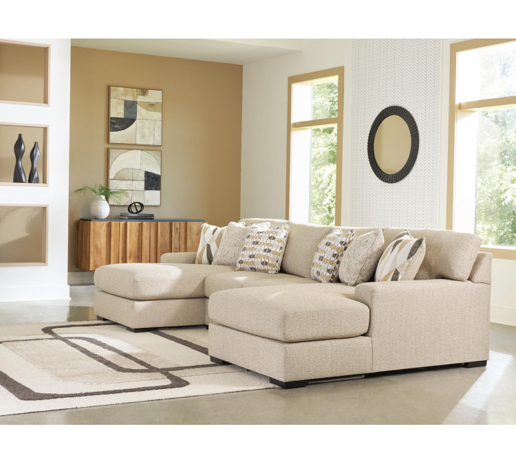 Laurelgrove 3-Piece Double Chaise Sectional - Pebble