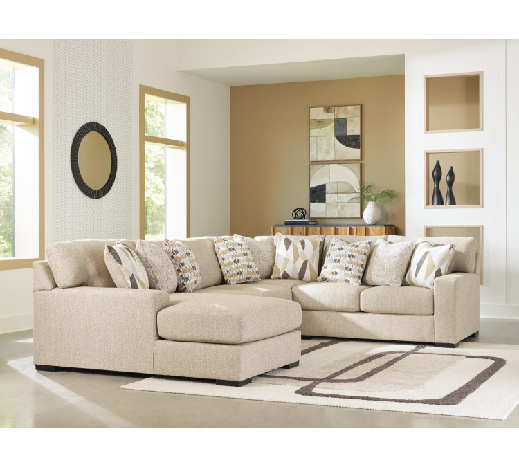 Laurelgrove 4-Piece Sectional with Chaise - Pebble