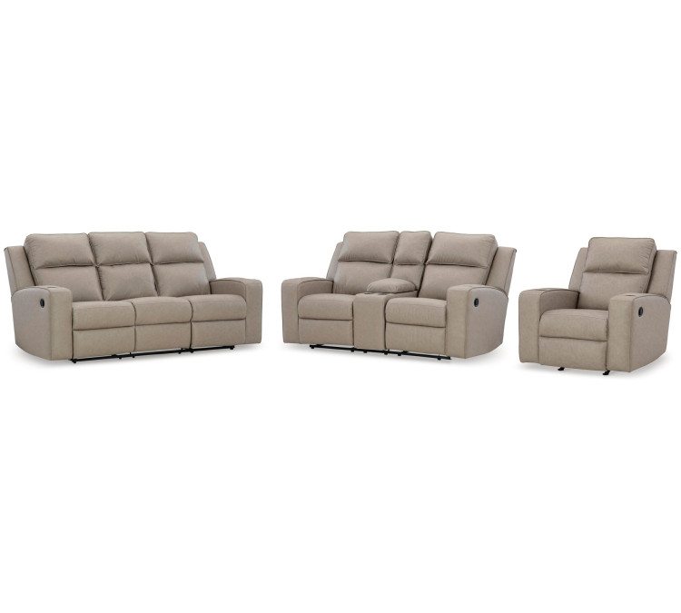 Lavenhorne Sofa, Loveseat and Recliner - Pebble