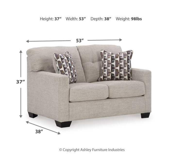Mahoney Loveseat - Pebble